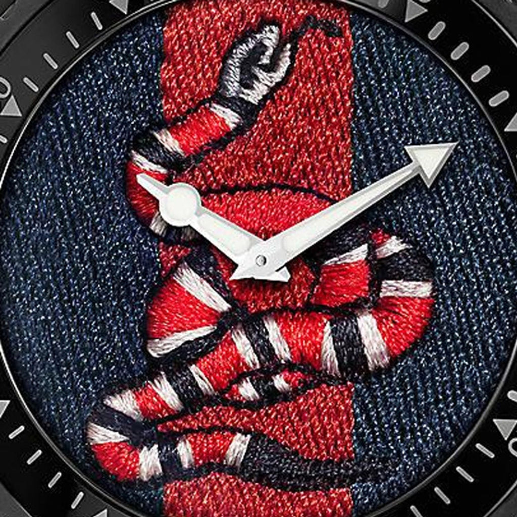 Gucci Dive Blue & Red Dial Blue & Red Nylon Strap Watch For Men - YA136214