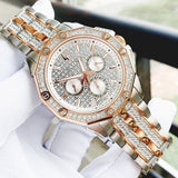 Bulova Octova Crystal Silver Dial Two Tone Steel Strap Watch for Men - 98C133