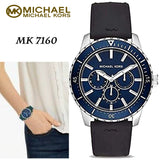 Michael Kors Cunningham Multifunction Blue Dial Black Rubber Strap Watch For Men - MK7160