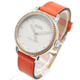 Coach Delancey White Dial Orange Leather Strap Watch for Women - 14502880