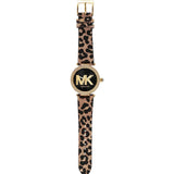 Michael Kors Parker Black Dial Cheetah Print Brown Leather Strap Watch For Women - MK4723