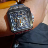 Guess Leo Chronograph Navy Blue Dial Blue Silicone Strap Watch For Men - GW0637G1