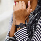 Daniel Wellington Petite Cornwall Black Dial Black Nylon Strap Watch for Women - DW00100247