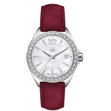 Tag Heuer Formula 1 Quartz Mother of Pearl Dial Red Leather Strap Watch for Women - WBJ131A.FC8253