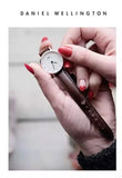 Daniel Wellington Classy Bristol White Dial Brown Leather Strap Watch For Women - DW00100070