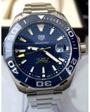 Tag Heuer Aquaracer Calibre 5 Blue Dial Silver Steel Strap Watch for Men - WAY201B.BA0927