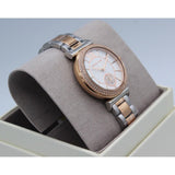 Michael Kors Abbey Three-Hand White Dial Two Tone Steel Strap Watch for Women - MK4616