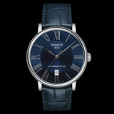 Tissot Carson Premium Powermatic 80 Blue Dial Blue Leather Strap Watch For Men - T122.407.16.043.00