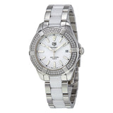 Tag Heuer Aquaracer Diamonds White Dial Two Tone Steel Strap Watch for Women - WAY131F.BA0914