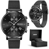 Hugo Boss Integrity Black Dial Black Mesh Bracelet Watch for Men - 1513813