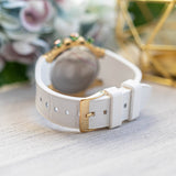 Guess Fusion Chronograph White Dial White Leather Strap Watch For Women - GW0553L2