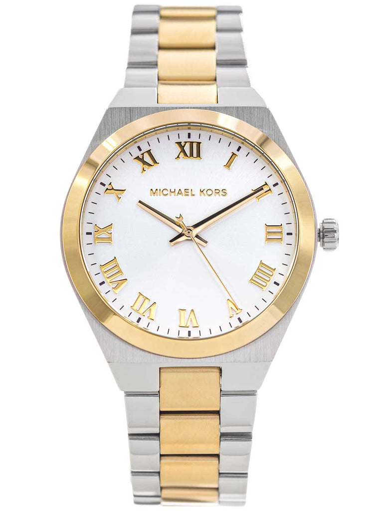 Michael Kors Lennox Three-Hand White Dial Two Tone Steel Strap Watch for Women - MK7464