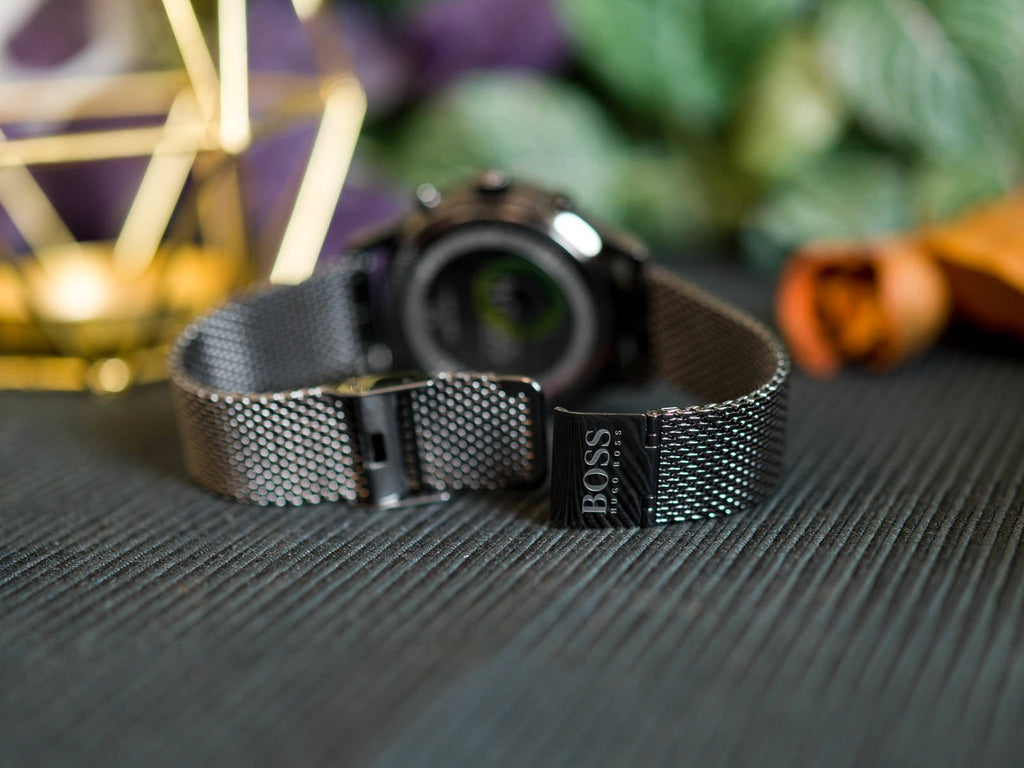 Hugo Boss Associate Grey Dial Grey Mesh Bracelet Watch for Men - 1513870