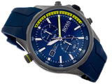 Hugo Boss Globetrotter Blue Dial Blue Silicone Strap Watch for Men - 1513821