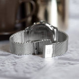 Tommy Hilfiger Weston Chronograph Blue Dial Silver Mesh Bracelet Watch For Men - 1710504