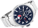 Tommy Hilfiger Jackson Chronograph Blue Dial Silver Steel Strap Watch for Men - 1791242