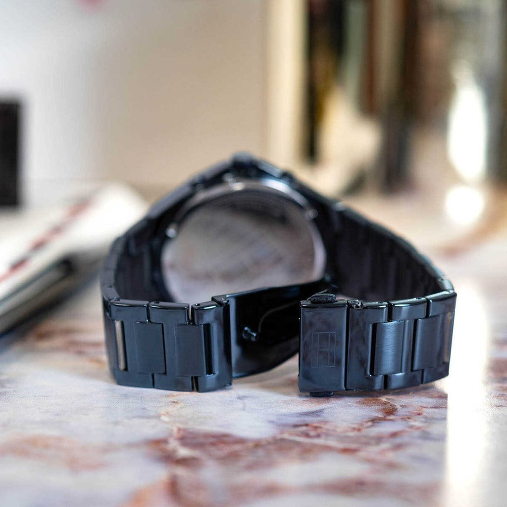 Tommy Hilfiger Justin Chronograph Blue Dial Blue Steel Strap Watch For Men - 1792058