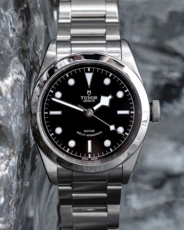 Tudor Black Bay Automatic Black Dial Silver Steel Strap Watch for Men - M79540-0001