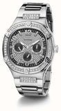 Guess Duke Glitz Black Dial Silver Steel Strap Watch For Men - GW0576G1
