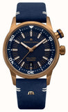 Maurice Lacroix Pontos Divers Limited Edition Blue Dial Blue Leather Strap Watch For Men - PT6248-BRZ0B-430-4