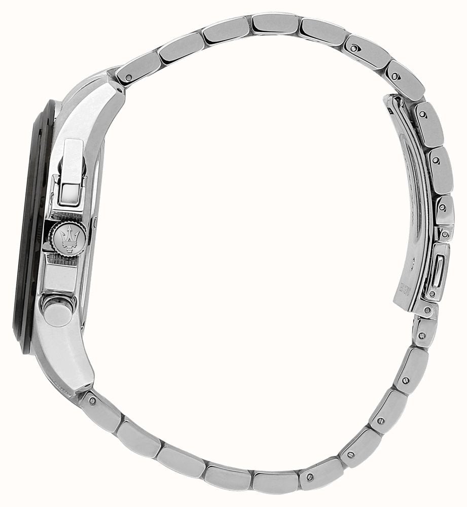 Maserati Traguardo Chronograph Black Dial Silver Steel Strap Watch For Men - R8873612059