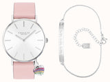 Coach Perry White Dial Pink Leather Strap Watch for Women - 14503128