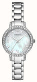 Emporio Armani Cleo Crystals Mother Of Pearl Dial Silver Steel Strap Watch For Women - AR11484