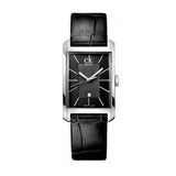 Calvin Klein Window Black Dial Black Leather Strap Watch for Men - K2M23107