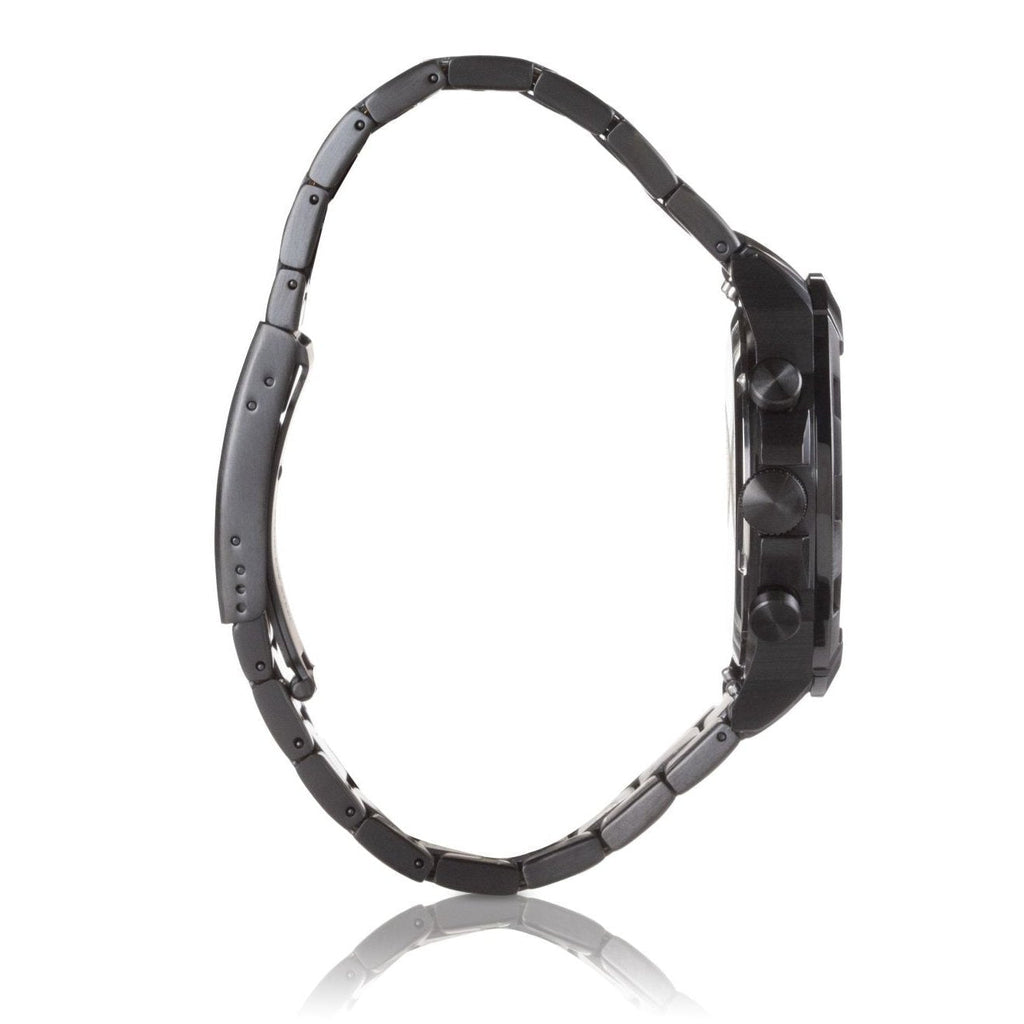 Fossil Bronson Chronograph Black Dial Black Steel Strap Watch for Men - FS5853