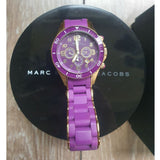 Marc Jacobs Rock Chronograph Purple Dial Purple Silicone Strap Watch for Women - MBM2549