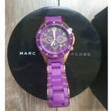 Marc Jacobs Rock Chronograph Purple Dial Purple Silicone Strap Watch for Women - MBM2576