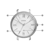 Fossil Jacqueline White Dial Silver Steel Strap Watch for Women - ES3631