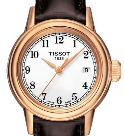 Tissot Carson White Dial Brown Leather Strap Watch For Women - T085.210.36.012.00