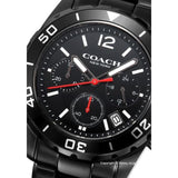 Coach Kent Chronograph Black Dial Black Steel Strap Watch for Men - 14602554