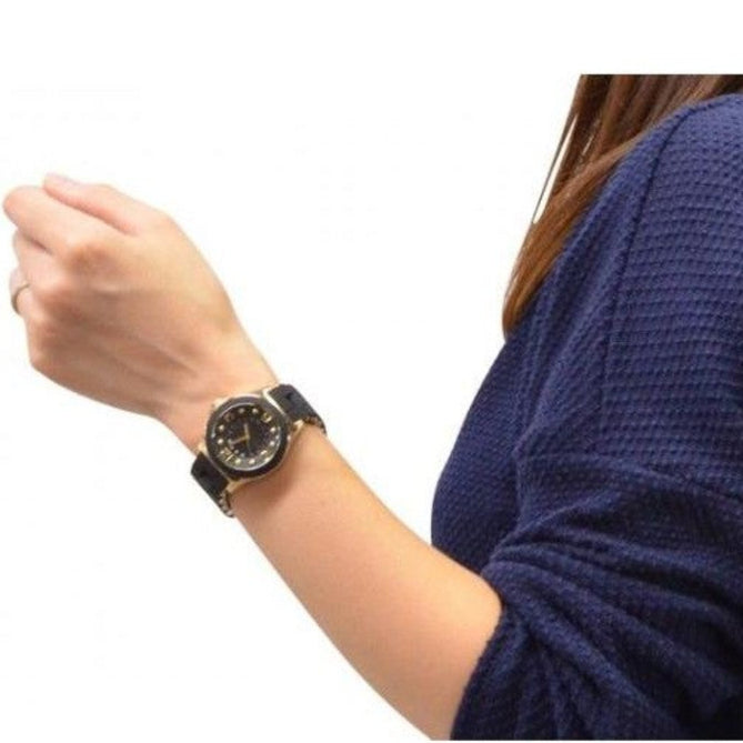 Marc Jacobs Pelly Black Dial Black Silicone Strap Watch for Women - MBM2540