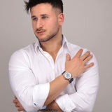 Maserati Stile Automatic Limited Edition White Dial Blue Leather Strap Watch For Men - R8821142001