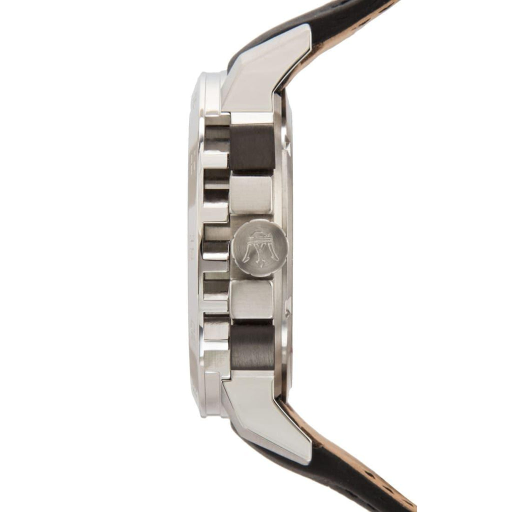 Maserati Ingegno Chronograph Black Dial Black Leather Strap Watch For Men - R8871619004