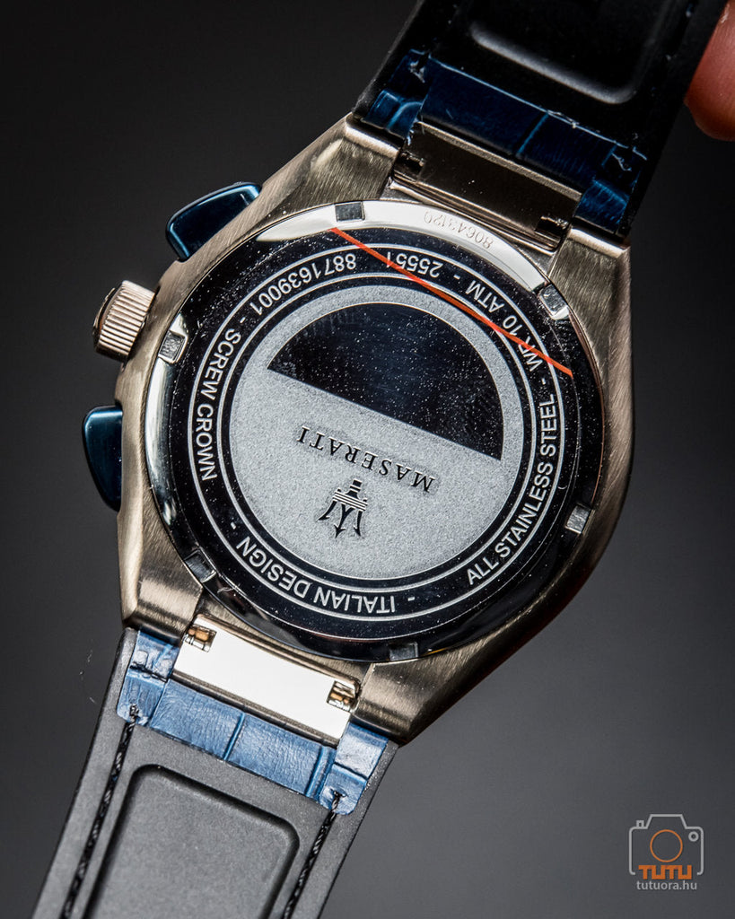 Maserati Triconic Chronograph White Dial Blue Leather Strap Watch For Men - R8871639001