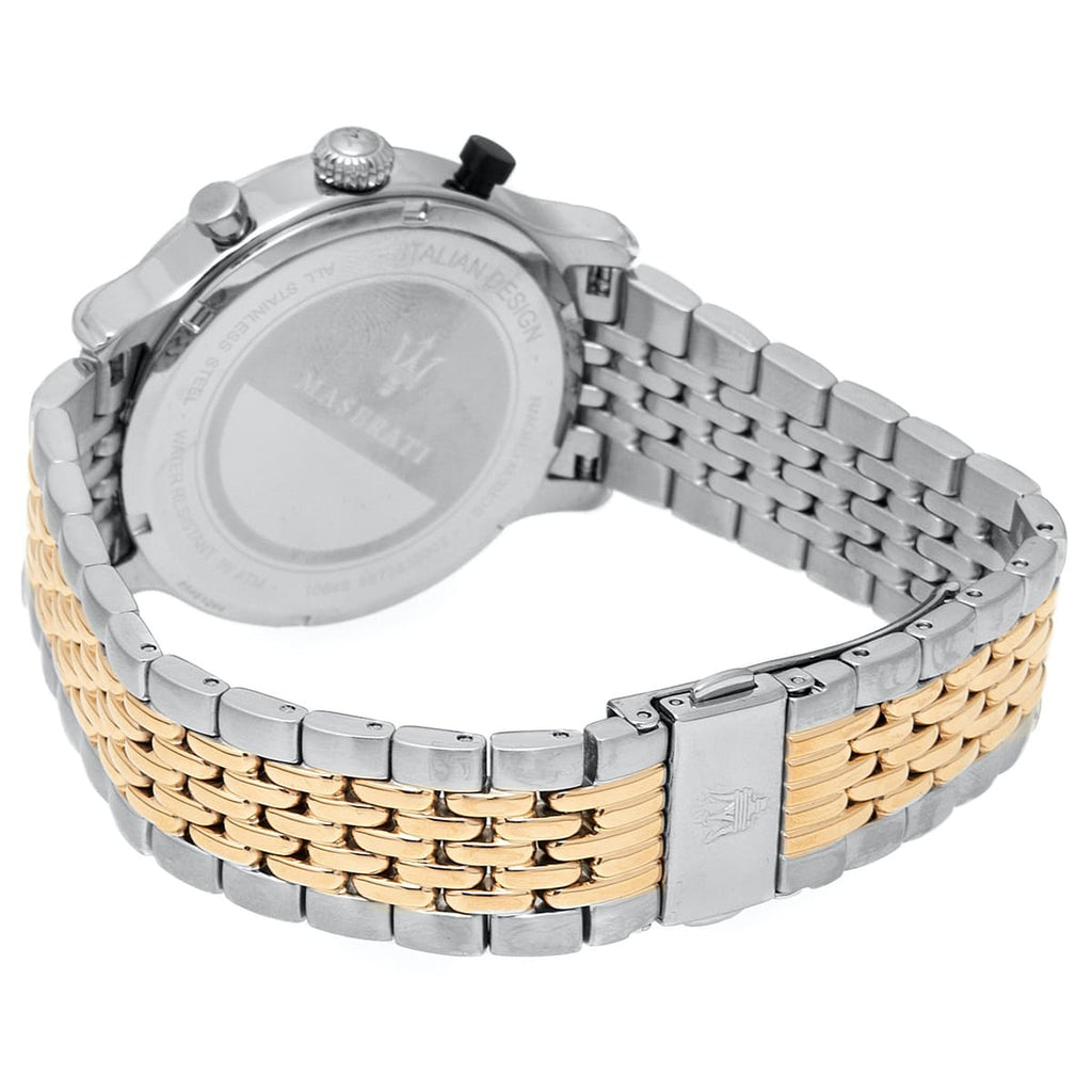 Maserati Legend Chronograph Ivory White Dial Two Tone Steel Strap Watch For Men - R8873638002