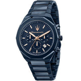 Maserati Stile Chronograph Blue Dial Blue Steel Strap Watch For Men - R8873642008