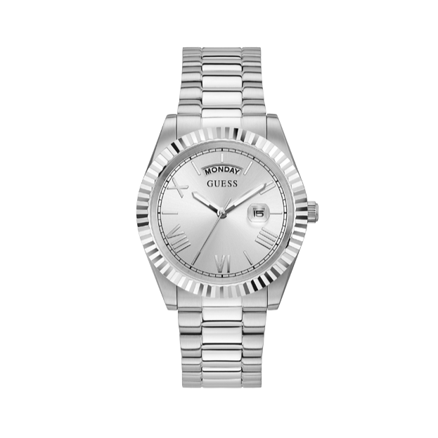 Guess Connoisseur Silver Dial Silver Steel Strap Watch for Men - GW0265G6