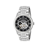 Bulova BVA Dual Aperture Black Dial Silver Steel Strap Watch for Men - 96A119
