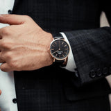 Daniel Wellington Classic Sheffield Black Dial Black Leather Strap Watch For Women - DW00100139