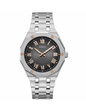 Guess Asset Quartz Black Dial Silver Steel Strap Watch For Men - GW0575G1