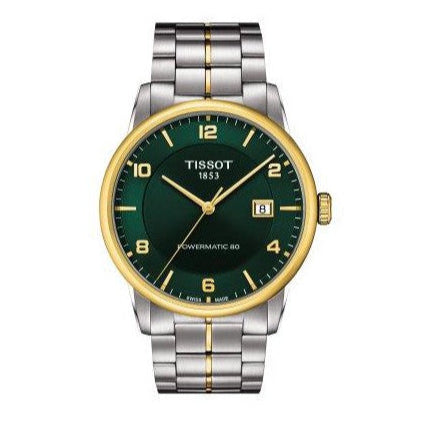 Tissot Luxury Powermatic 80 Green Dial Silver Steel Strap Watch For Men - T086.407.22.097.00