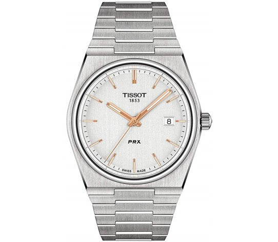 Tissot PRX Quartz Silver Dial Silver Steel Strap Watch for Men - T137.410.11.031.00