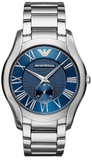 Emporio Armani Valente Quartz Blue Dial Silver Steel Strap Watch For Men - AR11085