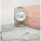 Maserati Competizione Chronograph White Dial Silver Steel Strap Watch For Men - R8853100017