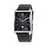 Calvin Klein Window Black Dial Black Leather Strap Watch for Men - K2M21107