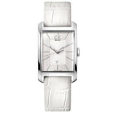 Calvin Klein Window White Dial White Leather Strap Watch for Women - K2M23120